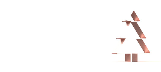 Minimalistic style christmas tree 3d