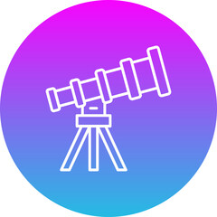 Telescope Gradient Circle Line Inverted Icon