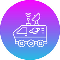 Space Rover Gradient Circle Line Inverted Icon