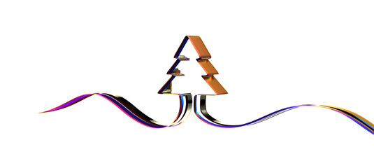 Abstract winter scene with christmas tree