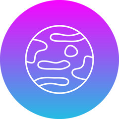 Mercury Gradient Circle Line Inverted Icon