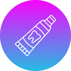 Toothpaste Gradient Circle Line Inverted Icon
