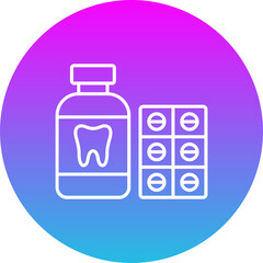 Obraz premium Medicine Gradient Circle Line Inverted Icon