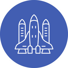 Spacecraft Multicolor Circle Line Inverted Icon
