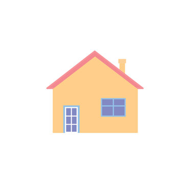 Minimum house symbol. Real estate, mortgage, loan concept. Vector icon. Cartoon minimalistic style.