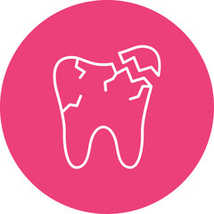 Broken Tooth Multicolor Circle Line Inverted Icon