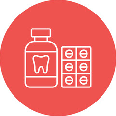 Medicine Multicolor Circle Line Inverted Icon