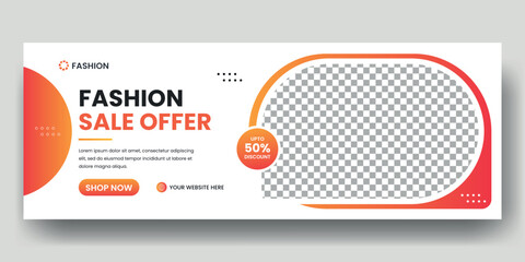 Social media banner template and web banner layout or website header. email signature