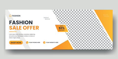 Social media banner template and web banner layout or website header.