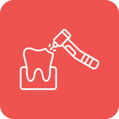 Drilling Multicolor Round Corner Line Inverted Icon