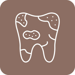 Decayed Multicolor Round Corner Line Inverted Icon