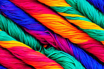 Close up rope texture in line shape  patterns for background. colorful ropes. colorful and interesting pattern. seamless pattern