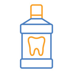 Mouthwash Blue And Orange Line Icon