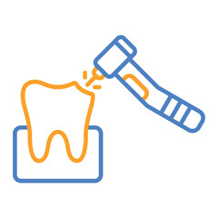 Drilling Blue And Orange Line Icon
