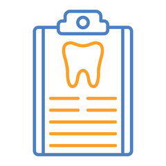 Dental Record Blue And Orange Line Icon