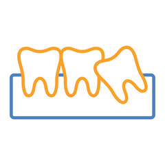Wisdom Tooth Blue And Orange Line Icon