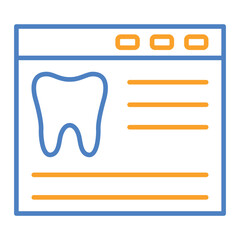 Browser Blue And Orange Line Icon