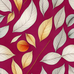 seamless pattern with seasonal fruit vegetable leave foliage autumn fall winter 