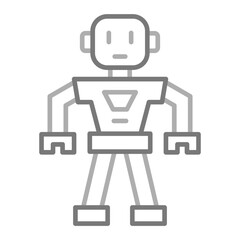 Robot Greyscale Line Icon