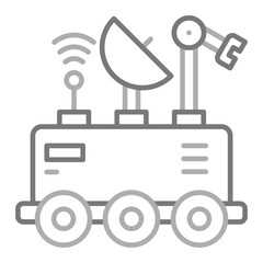 Mars Rover Greyscale Line Icon