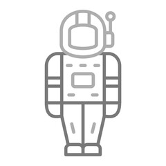 Space Suit Greyscale Line Icon