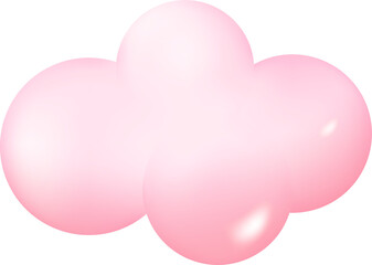 3d Cloud Isolated on Transparent Background. Soft Cloud Shape for Games, Animations, Web Design. 3d Illustration