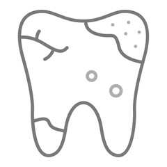Dental Caries Greyscale Line Icon