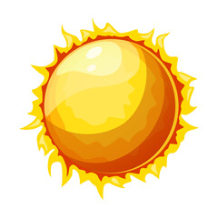 Colorful planets of solar system flat picture for web design. Cartoon Sun isolated vector illustration. Galaxy and astronomy concept