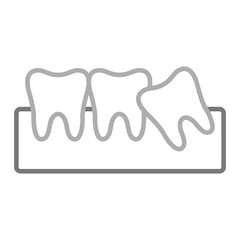 Wisdom Tooth Greyscale Line Icon