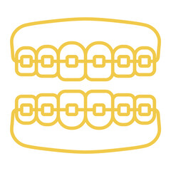 Braces Multicolor Line Icon