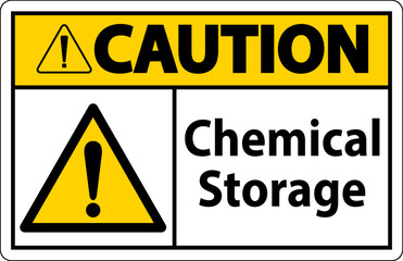 Caution Chemical Storage Symbol Sign On White Background