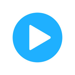 blue Play button icon transparent png