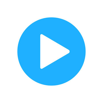 blue Play button icon transparent png