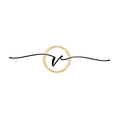 Letter V Beauty Initial Logo Template