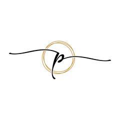 Letter P Beauty Initial Logo Template
