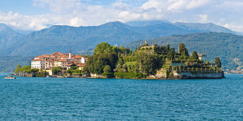 The famous old Isola Bella in the Lake Maggiore with the Borromeo Palace, one of the most famous small italian island (Italy)