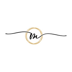 Letter M Beauty Initial Logo Template