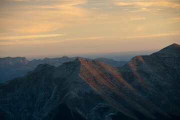 sunrise mountain range