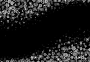 Christmas background or card template with small snowflakes