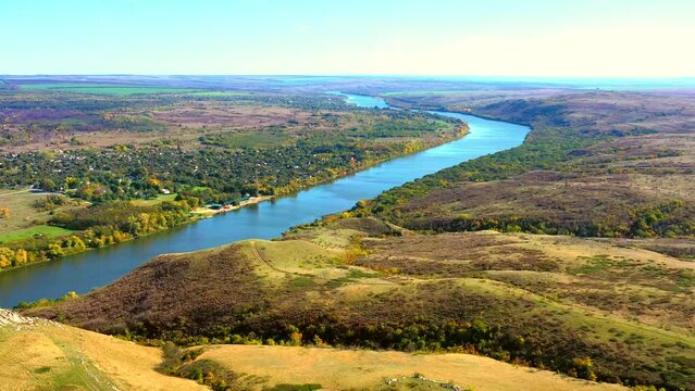 Beautiful landscape, Mountains 2 sisters, Seversky Donets River.