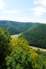 Swabian Alb landscapes, view from Bad Urach castle, Germany