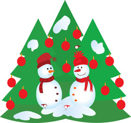 Vector Christmas Snowmen