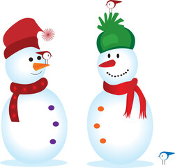 Vector Christmas Snowmen