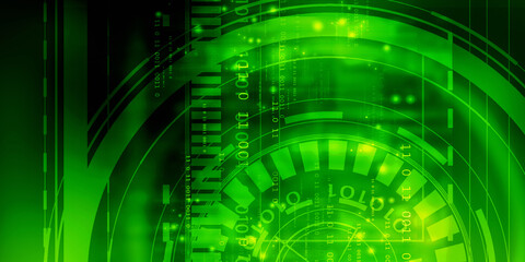 2d illustration abstract digital binary data on computer screen
