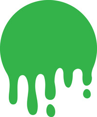 Green paint logo template. Dripping liquid circle