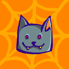 Cat. Cartoon of halloween character, halloween Vector illustration.