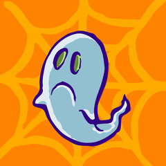 Ghost. Cartoon of halloween character, halloween Vector illustration.