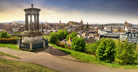 Edinburgh castle view from Calton hill, Scotland - UK