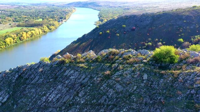Beautiful landscape, Mountains 2 sisters, Seversky Donets River.