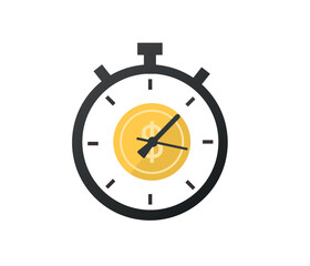 Financial concept, money investment, time and money icon.

